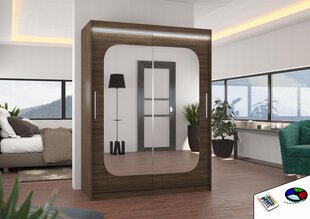 Riidekapp LED valgustusega ADRK Furniture Clever, tumepruun цена и информация | Шкафы | hansapost.ee