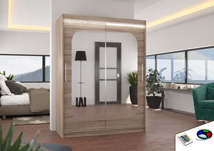 Riidekapp LED valgustusega ADRK Furniture Clever, pruun цена и информация | Шкафы | hansapost.ee