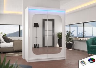 Riidekapp LED valgustusega ADRK Furniture Clever, valge цена и информация | Шкафчики | hansapost.ee