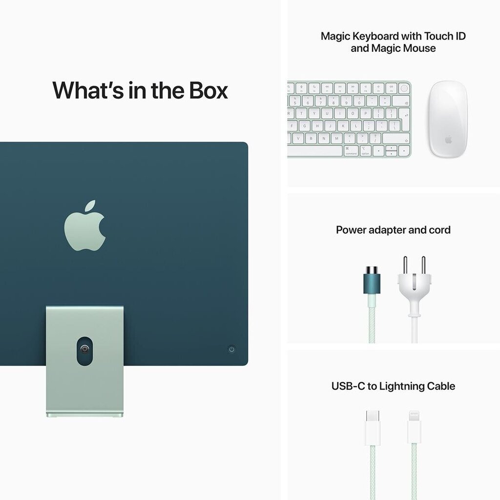 Apple iMac 24” M1 8/256GB Green INT MGPH3ZE/A hind ja info | Lauaarvutid | hansapost.ee