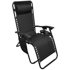 Раскладное кресло-шезлонг Saska Garden, черное цена и информация | Шезлонги | hansapost.ee