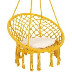 Сидячий гамак с подушкой Saska Garden, 82x62 см, желтый цена и информация | Гамаки | hansapost.ee