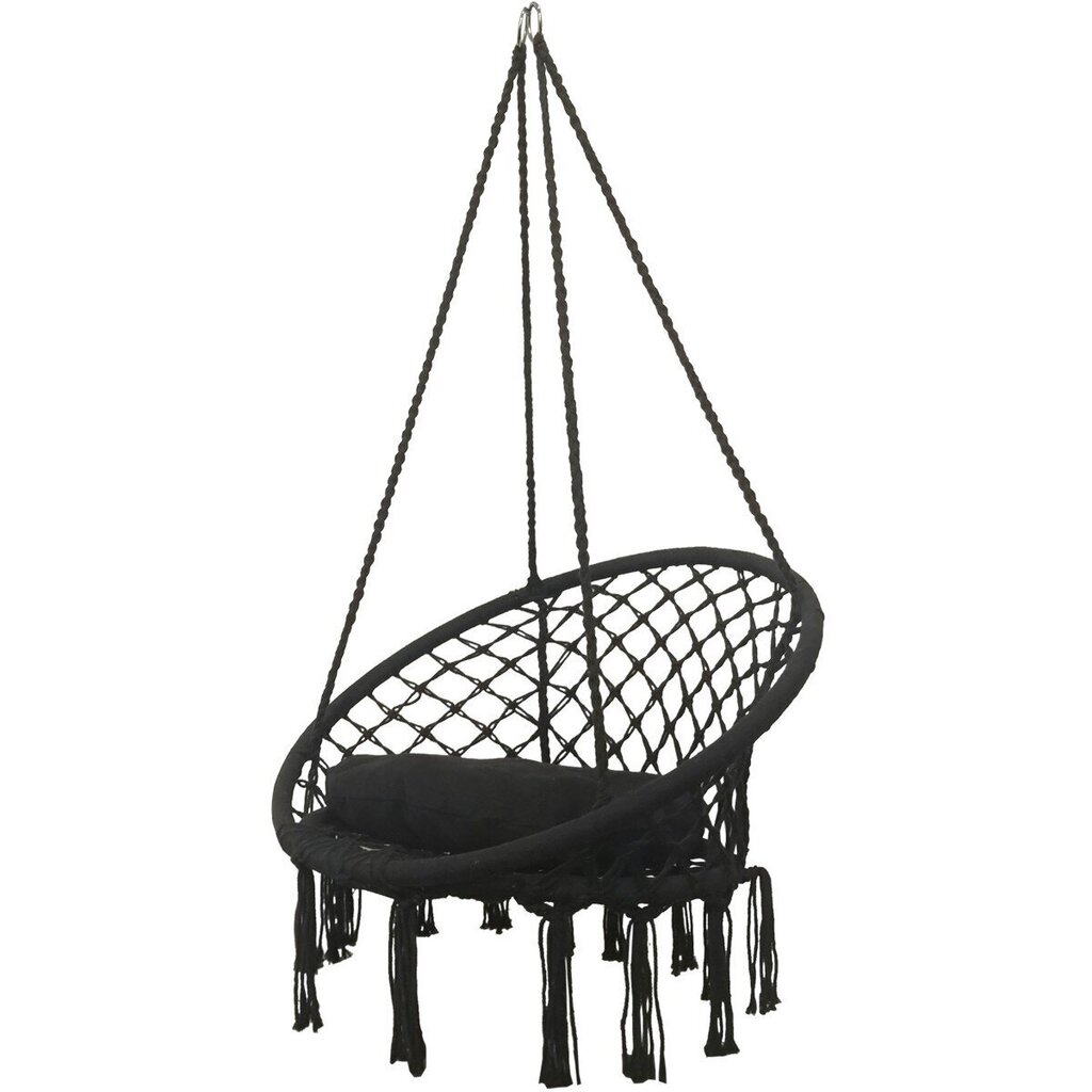 Istuv võrkkiik padjaga Saska Garden, 82x62 cm, must цена и информация | Võrkkiiged | hansapost.ee
