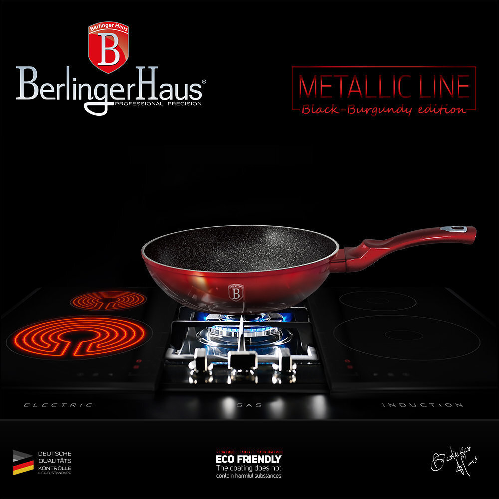 Berlinger Haus pann Black Burgundy Metallic Line, 28 cm hind ja info | Pannid | hansapost.ee