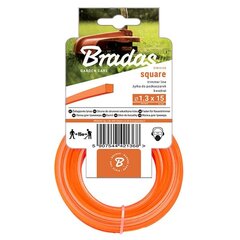 Trimmeri jõhv Bradas TRIMMER Square, 1,3mm x 15m hind ja info | Aiatööriistade varuosad | hansapost.ee