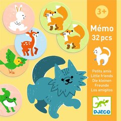Mälumäng Memo Väikesed sõbrad Djeco, DJ08184, 32 tk hind ja info | Lauamängud ja mõistatused perele | hansapost.ee