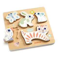 Деревянная головоломка - Белые животные, DJECO DJ06121 цена и информация | Игрушки для малышей | hansapost.ee
