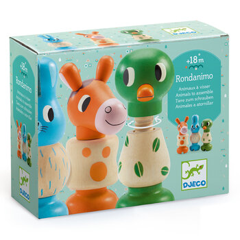 Puidust kruvimäng Värvilised loomad Djeco, DJ06312 price and information | Toys for babies | hansapost.ee