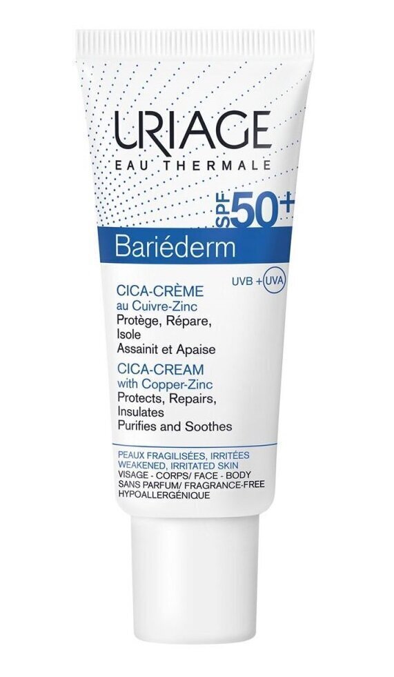 Näokreem Uriage Bariederm SPF50+, 40 ml цена и информация | Näokreemid | hansapost.ee