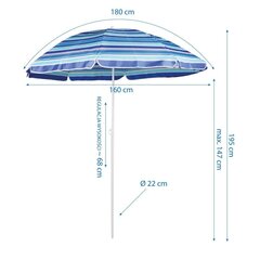 Зонт Royokamp, 195 см, синий цена и информация | Зонты, маркизы, стойки | hansapost.ee