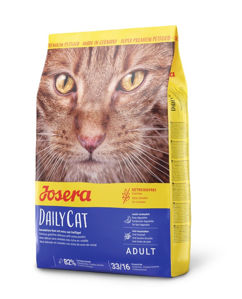 Josera teraviljatundlikusega kassidele DailyCat 2 kg hind ja info | Kassi kuivtoit ja kassikrõbinad | hansapost.ee