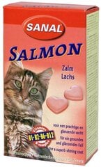 Kasside toidulisand lõhe tablettidega SANAL Salmon, 85 tabletti hind ja info | Toidulisandid, vitamiinid ja parasiiditõrje | hansapost.ee