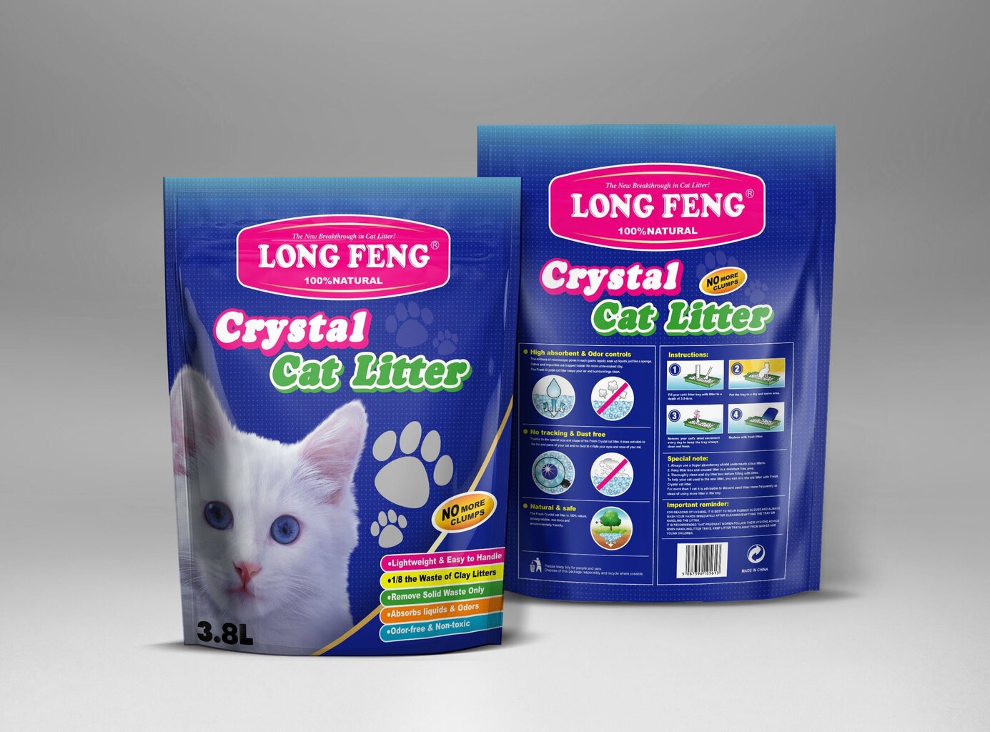 Long Feng lõhnatu silikaatliiv kassidele 3,8L цена и информация | Kassiliiv | hansapost.ee