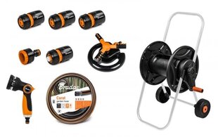 Voolikukäru koos vooliku, düüside ja pihustiga Bradas BLACK LINE Daily Carat, 1/2" 20m price and information | Irrigation systems, watering hoses and watering cans | hansapost.ee