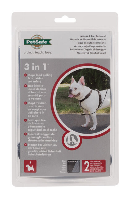 PETSAFE 3IN1™ TRAKSID JA AUTO TURVARIHM S MUST hind ja info | Koerte kaelarihmad ja traksid | hansapost.ee