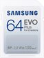 Samsung SDXC 64GB цена и информация | Mälukaardid mobiiltelefonidele | hansapost.ee