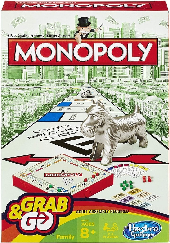 Reisimäng Monopolis Hasbro Grab and Go, FI цена и информация | Lauamängud ja mõistatused perele | hansapost.ee