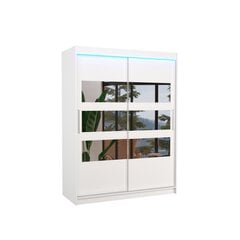 Riidekapp LED valgustusega ADRK Furniture Florento, valge цена и информация | Шкафы | hansapost.ee