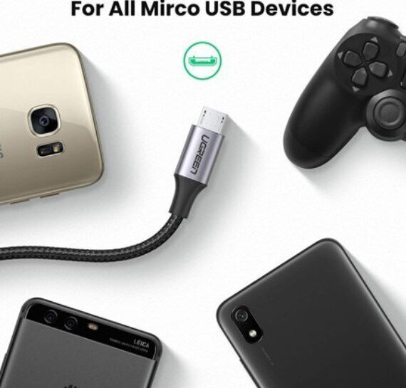 Ugreen US290 mikro -USB -kaabel, QC 3.0 2.4A, 1 m, must цена и информация | Juhtmed ja kaablid | hansapost.ee