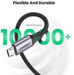 Кабель Ugreen Micro USB M - USB 3.0 M, 1 м, черный цена и информация | Кабели и провода | hansapost.ee