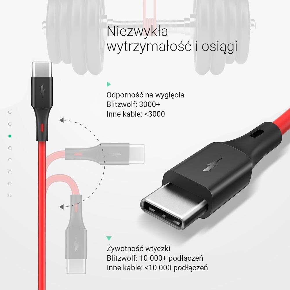 Kaabel Blitzwolf USB - USB type C, 1,8m BW-TC15, punane hind ja info | Juhtmed ja kaablid | hansapost.ee