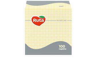 Бумажные 1-слойные салфетки Ruta, 24х24 см, желтые, 100 шт. цена и информация | Скатерти, салфетки | hansapost.ee