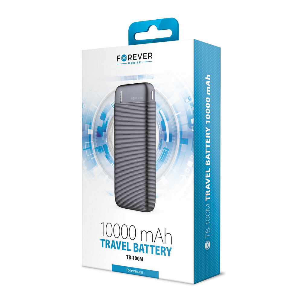 Akupank Power Bank Forever TB-100M 10000mAh, must цена и информация | Akupangad | hansapost.ee