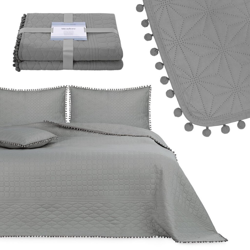 AmeliaHome tepitud voodikate koos tuttidega Meadore, 240x260 cm hind ja info | Pleedid, voodikatted ja päevatekid | hansapost.ee