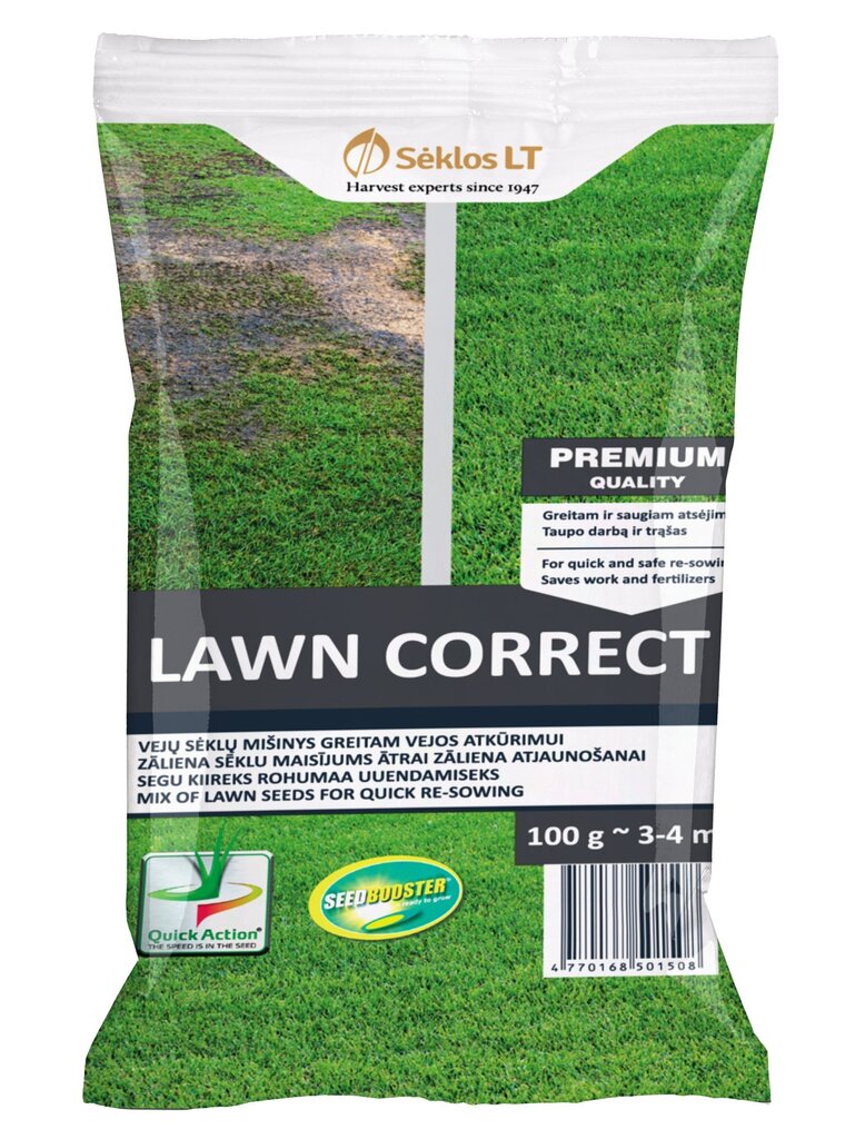 SEGU KIIREKS ROHUMAA UUENDAMISEKS LAWN CORRECT 100 G цена и информация | Murusegud ja muruseemned | hansapost.ee