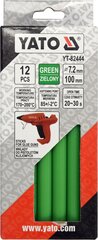 Kuumaliimipulgad, rohelised, 7.2x100mm 12 tk Yato (YT-82444) hind ja info | Käsitööriistad | hansapost.ee