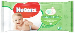 Niisked salvrätikud HUGGIES Natural Care, 56tk hind ja info | Niisked salvrätikud lastele | hansapost.ee