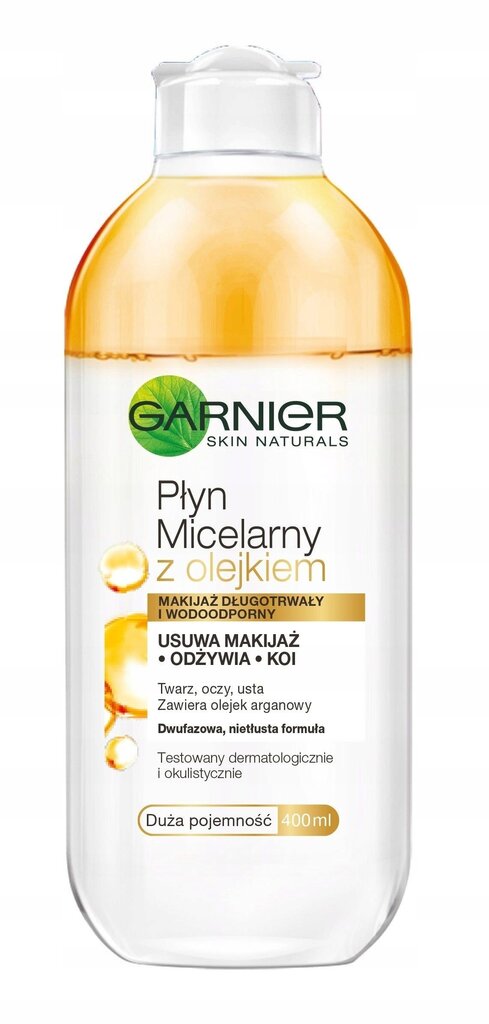 Mitsellaarveega kahefaasiline meigieemaldaja Garnier Skin Naturals 400 ml цена и информация | Näopuhastusvahendid | hansapost.ee