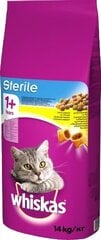 Whiskas сухой корм с курицей для стерилизованных кошек Sterile, 14 кг цена и информация | Сухой корм для кошек | hansapost.ee