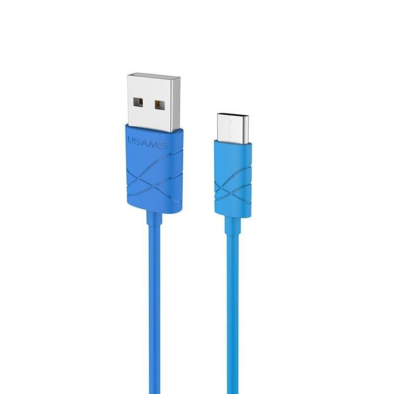 Usamsi U-GEE universaalne C-tüüpi silikoonist USB-andme- ja laadimiskaabel 1 m sinine цена и информация | Mobiiltelefonide kaablid | hansapost.ee