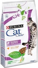 Purina Cat Chow Hairball сухой корм для кошек с курицей, 1,5 кг цена и информация | Сухой корм для кошек | hansapost.ee