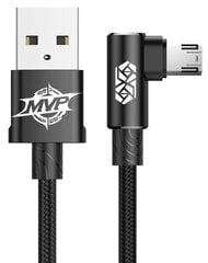 Kабель Baseus MVP Double-sided Elbow micro USB 1.5A 2 м, черный (CAMMVP-B01) цена и информация | Borofone 43757-uniw | hansapost.ee