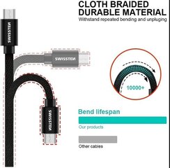 Swissten Textile Quick Charge Universal Micro USB Data and Charging Cable 3.0m Black цена и информация | Borofone 43757-uniw | hansapost.ee