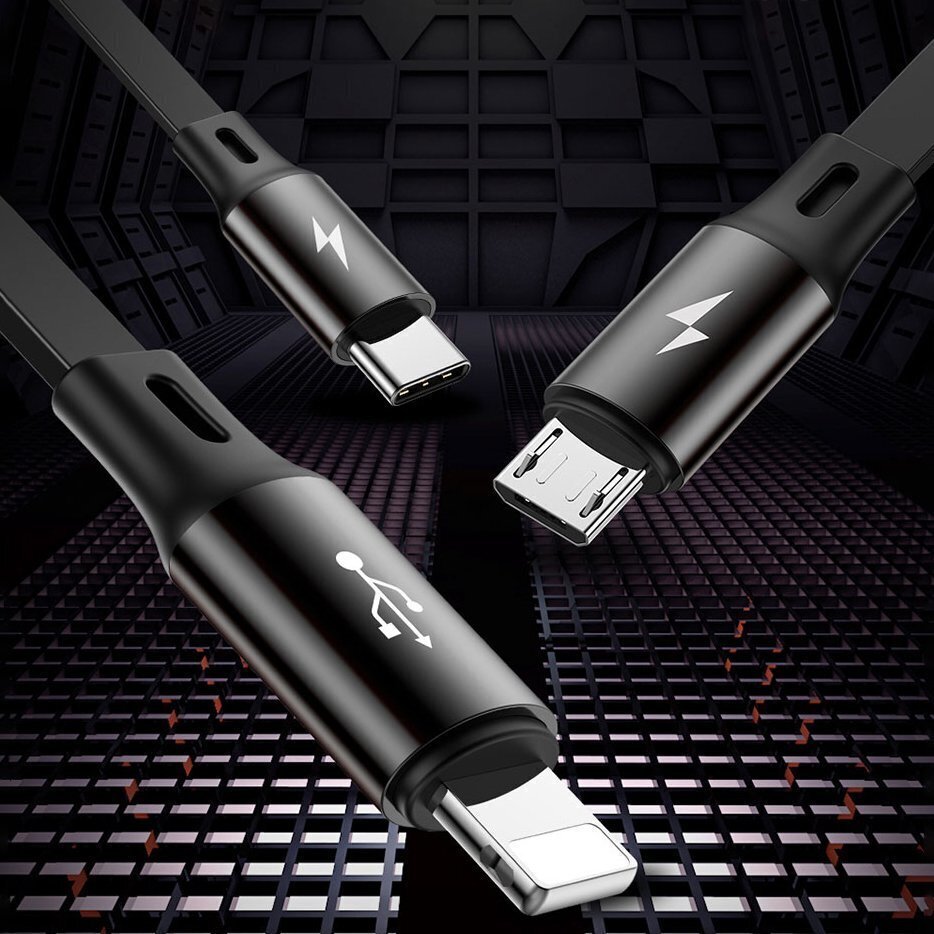 Baseus USB - micro USB / Lightning / USB-C, 35 cm - 120 cm, punane hind ja info | Mobiiltelefonide kaablid | hansapost.ee