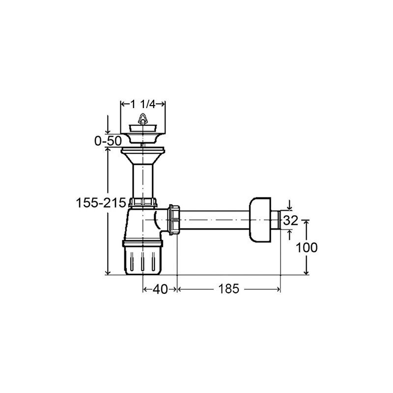 Sifoon ventiiliga Viega 103 927, 1,1/4x32 mm цена и информация | Sifoonid ja põhjaklapid | hansapost.ee