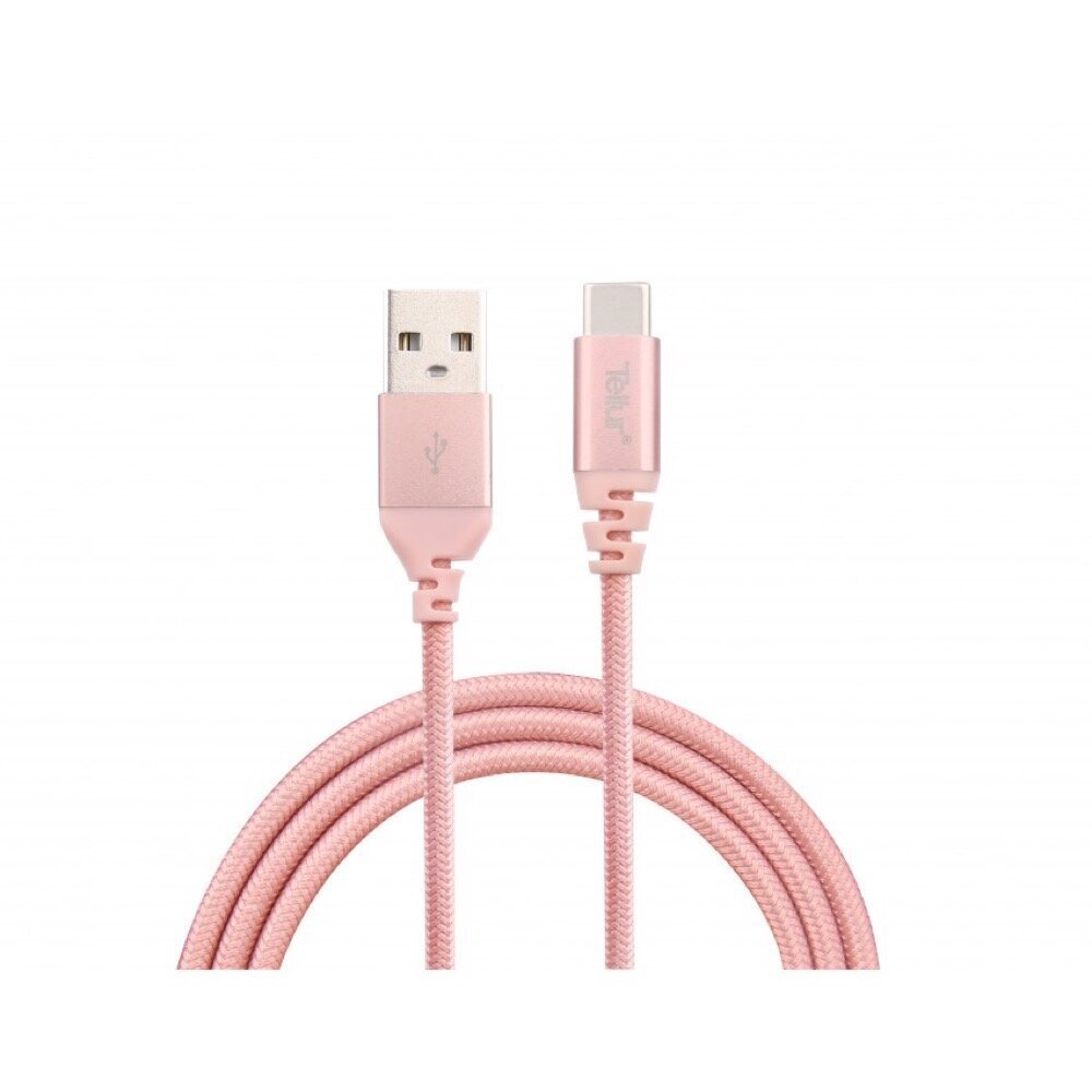 Andmeedastuskaabel Tellur USB/Type-C, 1m, Roosa/Kuldne цена и информация | Mobiiltelefonide kaablid | hansapost.ee