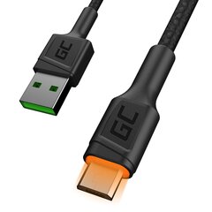 Green Cell kaabel Ray USB -A - MicrousB Orange LED 200cm Ultra Charge QC3.0 kiire laadimise toel hind ja info | Green Cell Mobiiltelefonid, fotokaamerad, nutiseadmed | hansapost.ee