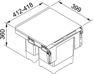 Franke prügikast Sorter Garbo 45-2, 18l +12l hind ja info | Franke Kodukaubad | hansapost.ee