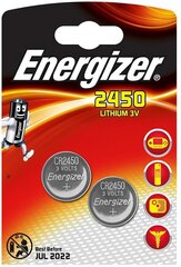Литиевый аккумулятор ENERGIZER CR2450 3V B2, 620 мАч (диаметр 24,5 мм x 3 мм) цена и информация | Батерейки | hansapost.ee