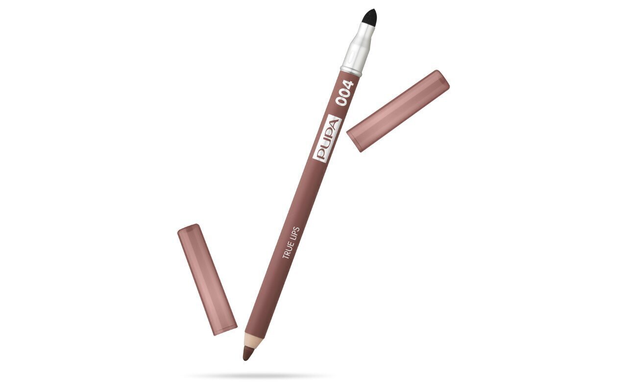 Huule kontuurpliiats käsnaga Pupa True Lips 1,2 g, 004 Plain Brown цена и информация | Huulekosmeetika | hansapost.ee