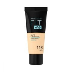 Maybelline Fit Me Foundation jumestuskreem 30 ml, 118 Nude цена и информация | Пудры, базы под макияж | hansapost.ee