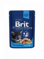 Мягкий корм для котят Brit Premium Chicken Chunks Kitten, 100 г цена и информация | Консервы для кошек | hansapost.ee