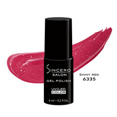 Гель лак для ногтей Sincero Salon, 6 мл, Shiny red, 6335 цена и информация | Лаки, укрепители для ногтей | hansapost.ee