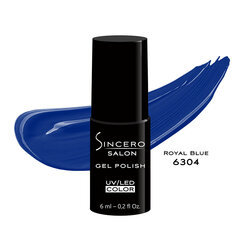 Гель лак для ногтей Sincero Salon, 6 мл, ROYAL BLUE, 6304 цена и информация | Лаки, укрепители для ногтей | hansapost.ee