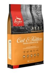 Kuivtoit kassidele Orijen Cat & Kitten, 17 kg hind ja info | Kassi kuivtoit ja kassikrõbinad | hansapost.ee