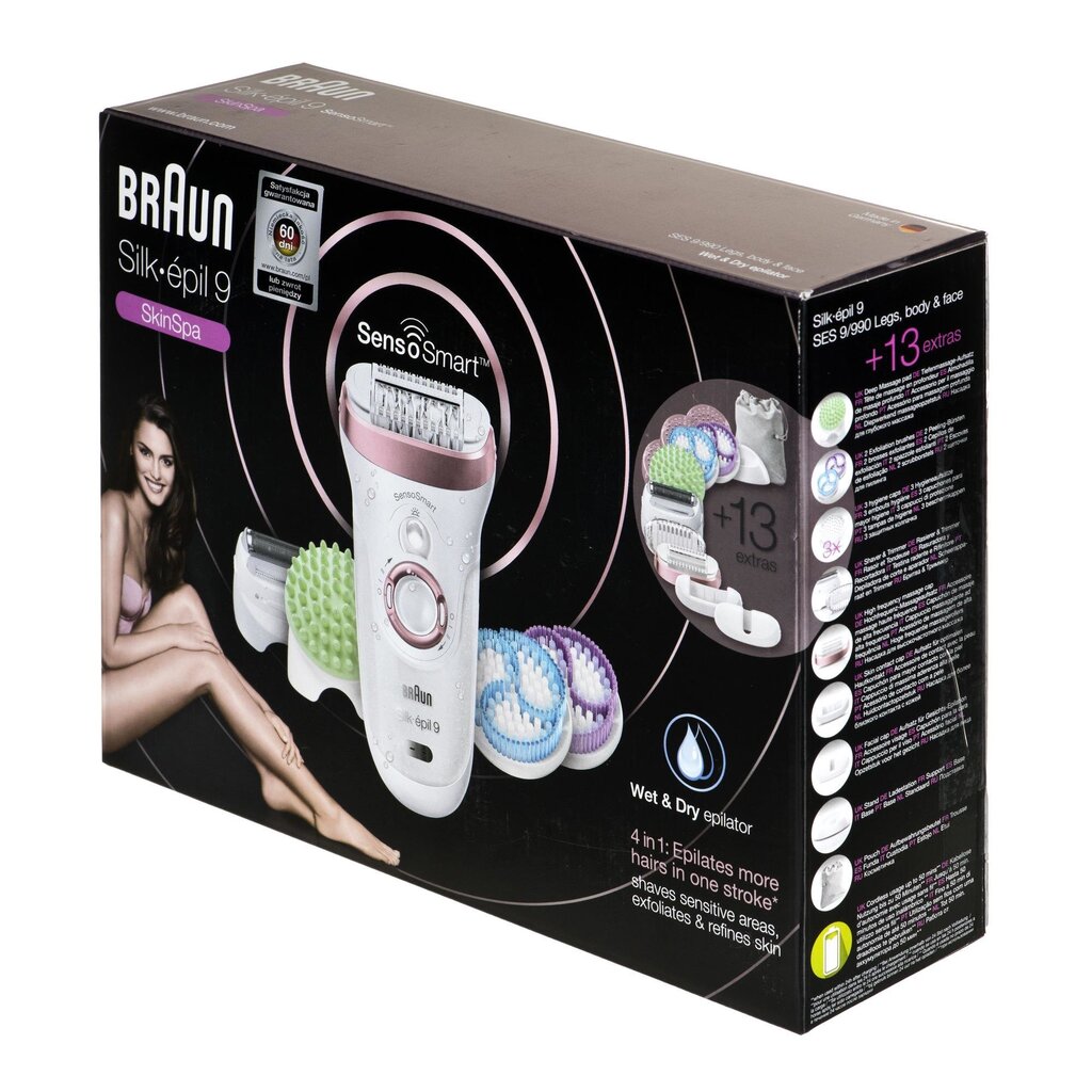 SES9990 Braun epilaator Silk•èpil®9 SensoSmart hind ja info | Raseerijad, epilaatorid ja fotoepilaatorid | hansapost.ee